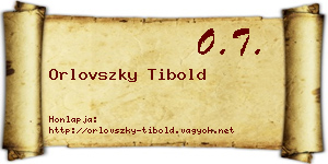 Orlovszky Tibold névjegykártya